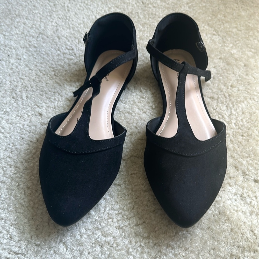 Never worn ballet flats black suede size 8.5